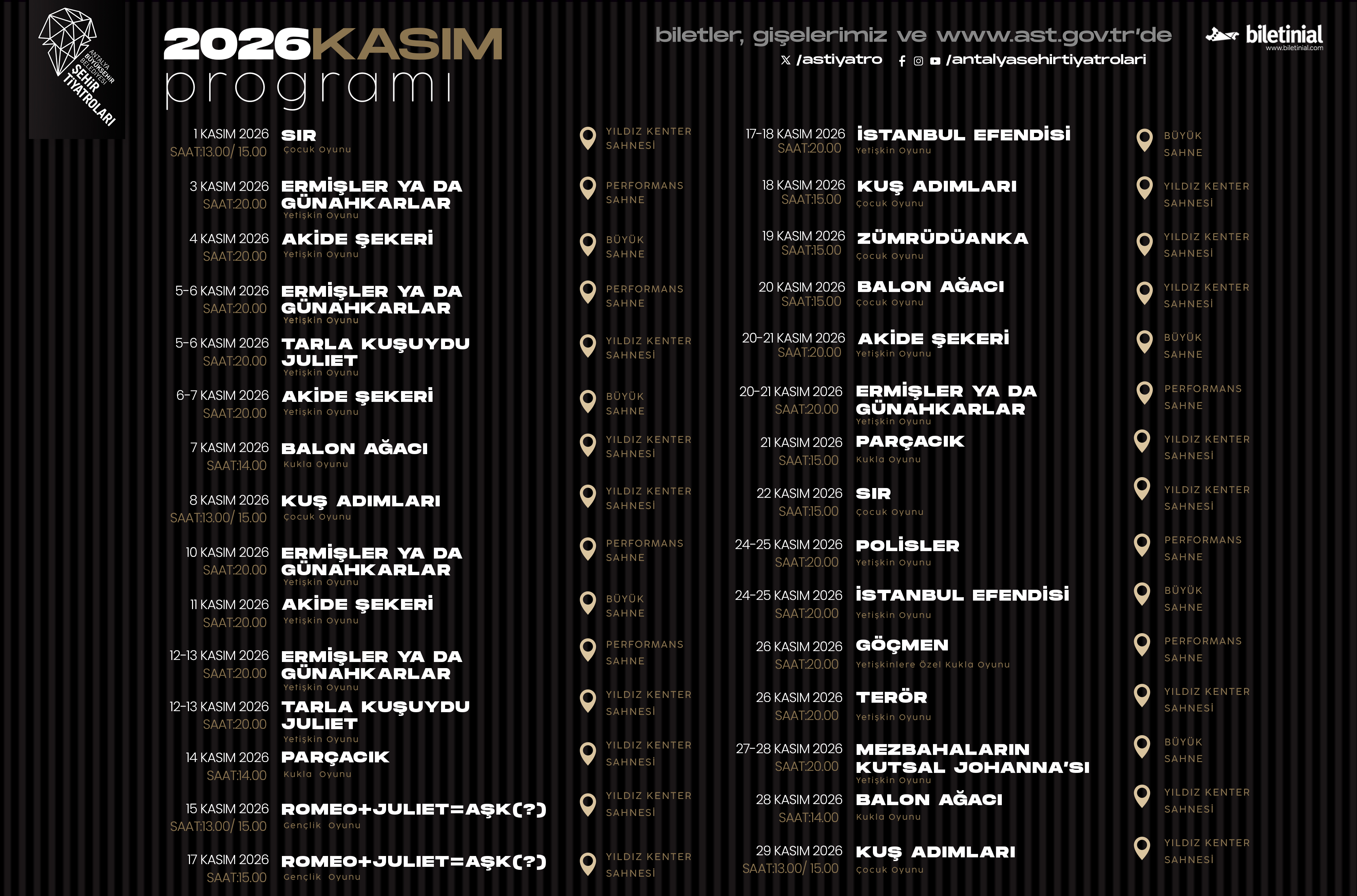 Kasım 2026 Aylık Program